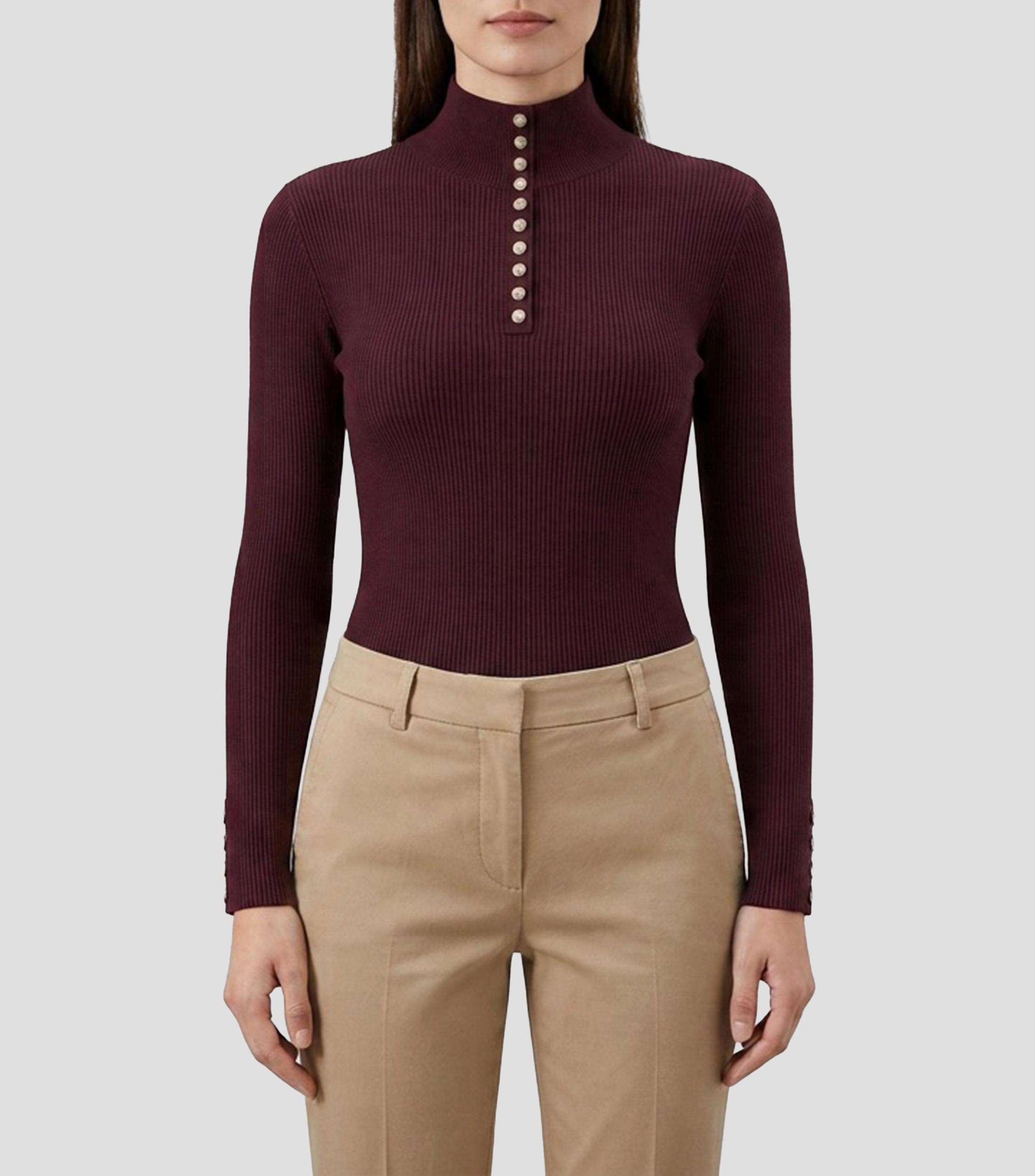 Suéter cuello perkins Mujer